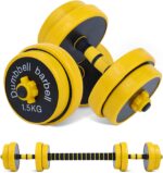 GoXccess Adjustable Weightlifting Dumbbell Set with Connecting Rod, 44-Pound Pair, Unisex