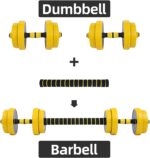 GoXccess Adjustable Weightlifting Dumbbell Set with Connecting Rod, 44-Pound Pair, Unisex - Image 2