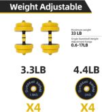 GoXccess Adjustable Weightlifting Dumbbell Set with Connecting Rod, 44-Pound Pair, Unisex - Image 3