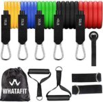 Whatafit 11 Pack Resistance Bands Set, Door Anchor Exercise Bands, Handles, Waterproof Carry Bag