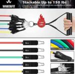 Whatafit 11 Pack Resistance Bands Set, Door Anchor Exercise Bands, Handles, Waterproof Carry Bag - Image 3